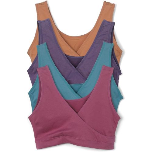 Caramel Cantina 4 Pack Nursing Maternity Women’s Sleep Comfort Bralette Bra