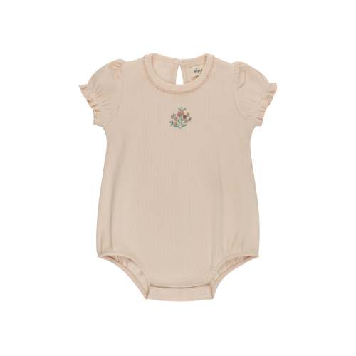 Baby Girl Romper | Ribbed | Embroidered Florals | Ely's & Co – Ely's & Co.