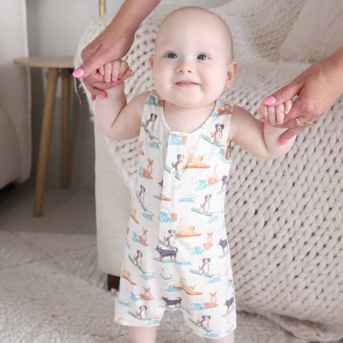 Sleeveless Snap Romper | Paddle Pups