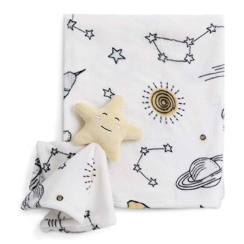 Evolur AstroNap Blanket 2 pc Gift Set - Blanket with Lovey Space Print