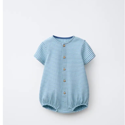1-3 months STRIPED ROMPER - Blue / White | ZARA United States