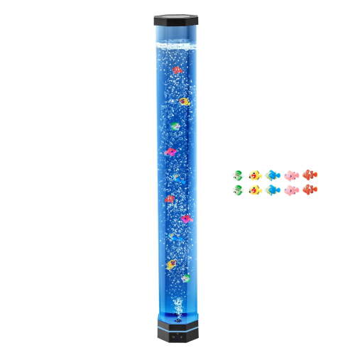 KFFKFF Sensory Bubble Tube Lamp, 3.3 ft Aquarium Light with Floating Fish & 16 Color Options, Remote-Controlled Calming Light for Home, Bedroom, or Living Room Decor