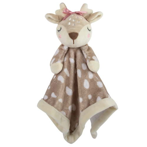 Baby Essentials Minky Doll Animal Snuggler Blanket for Newborns, Infants, Toddlers, Cuddling, Naptime and Bedtime in Freckled Fawn