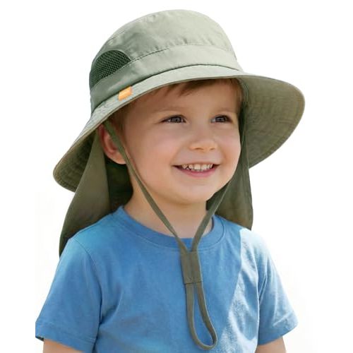 FURTALK Baby Toddler Sun Hat Bucket Hat with Neck Flap Wide Brim Hats Beach Vacation Essentials