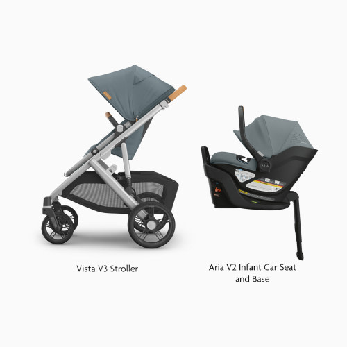 Vista V3 Stroller & Aria V2 Lightweight Infant Car Seat Travel System - Callum