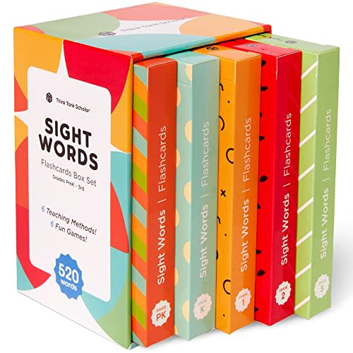 Think Tank Scholar Sight Words Flash Cards – 520 High Frequency Words for Kids Ages 3–9 – Dolch & Fry List – Award-Winning Reading Tool for Preschool, Kindergarten, 1st, 2nd, 3rd Grade – Classroom Set