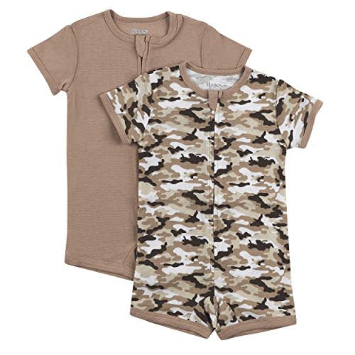 Hanes Baby Rompers, Ultimate Zippin Short Sleeve Romper for Boys & Girls, 2-Pack