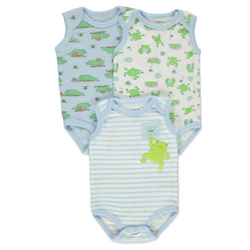 Millie & Myles Baby Boys' 3-Pack Frog Bodysuits Color: multi Size: 0 - 3 months