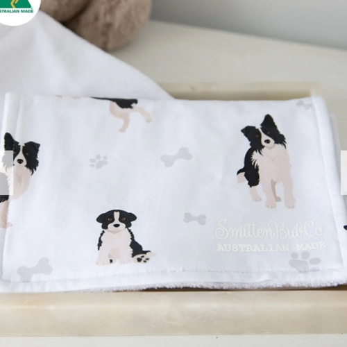 Border Collie Burp Cloth – Smitten Bub Co.