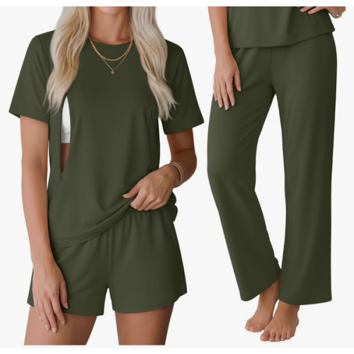 3 Piece Maternity Nursing Pajamas Set Postpartum Breastfeeding Zipper Short Sleeves Shirts Pregnancy Shorts & Pants