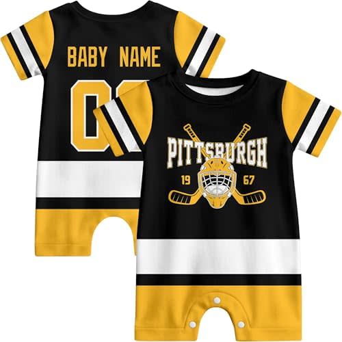 KREDE Baby Romper Custom Baby Clothes with Name Number Personalized Bodysuit for Baby Boys Girls