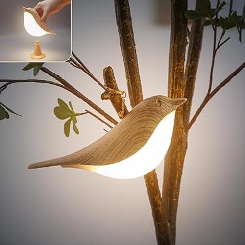 Small Bird Table Lamp, Cordless Bedside Lamps, Battery Operated Lamp with 3 Color Temperatures, Dimmable Bird Night Light, Touch Lamps for Nightstand, Rechargeable Outdoor Lights for Patio