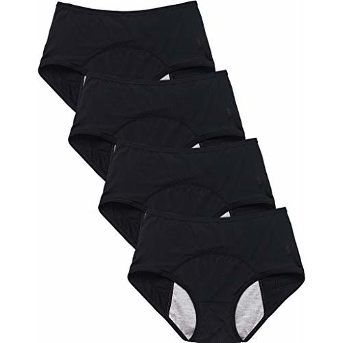 WBEAUTALLOVE Womens Mesh Period Panties High Waisted Menstrual Leak Proof Underwear Incontinence Protective Briefs(H-4-4-1,XX-Large)