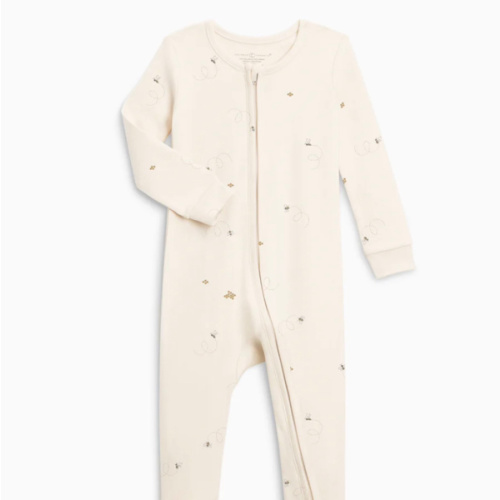 Peyton Zipper Sleeper | Bee / Pewter