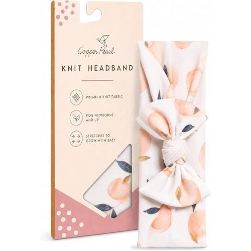 Copper Pearl Baby Bows: Soft and Stretchy Headbands for Baby Girls, Newborn and Toddler Hair Bows and Accessories, Stylish Bow Headband, Caroline