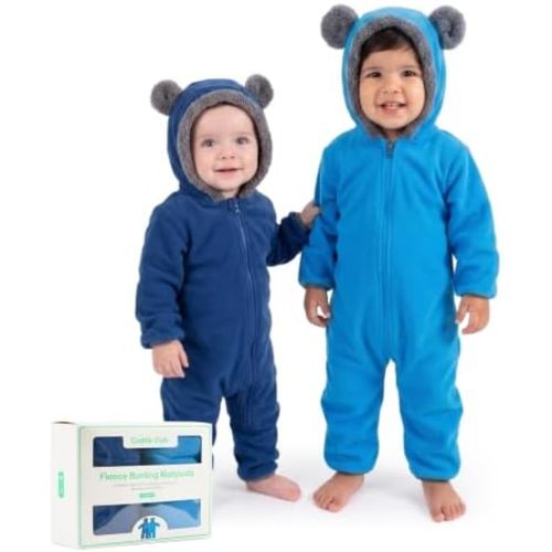 Cuddle Club Fleece Baby Bunting Bodysuit Hoodie, Newborn - 5T