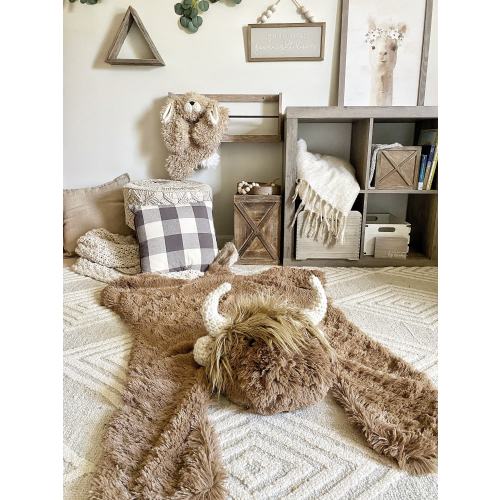 Highland Cow Rug, Western Farm Animal Nursery Décor