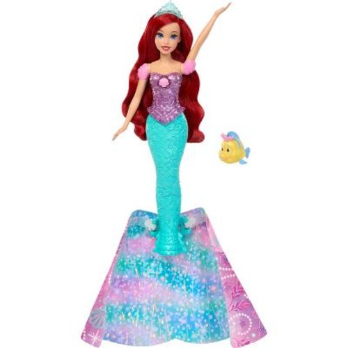 Disney Princess Ariel Human to Mermaid Transforming Fashion Doll with Flounder & 2 Accessories