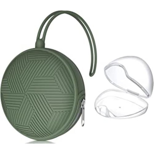 Smlpuame Pacifier Holder Case,Mothers Day Gifts for Mom BPA Free Portable Silicone Baby Pacifier Cover Pouch for Diaper Bag Stroller,Travel Outdoor Activities,Easy to Clean(Army Green)
