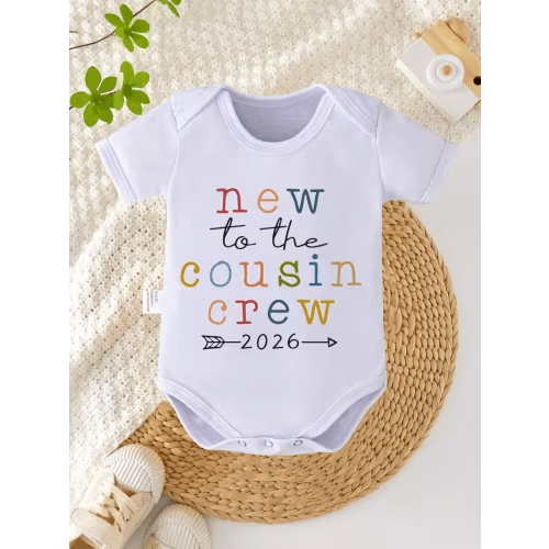 new cousin crew 2026 letter print baby romper newborn - Temu