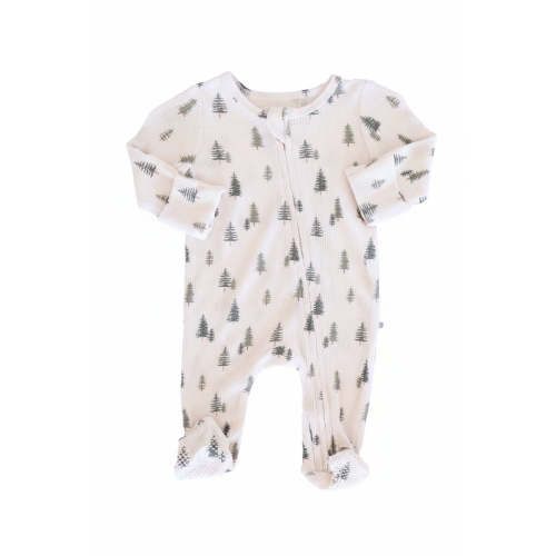 All Bamboo Waffle Zipper Footies