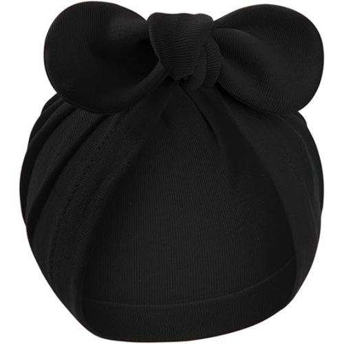 Century Star Newborn Hat for Baby Girls Infant Toddler Soft Hospital Hats Beanie Baby Turbans Head Wrap with Bow Cap