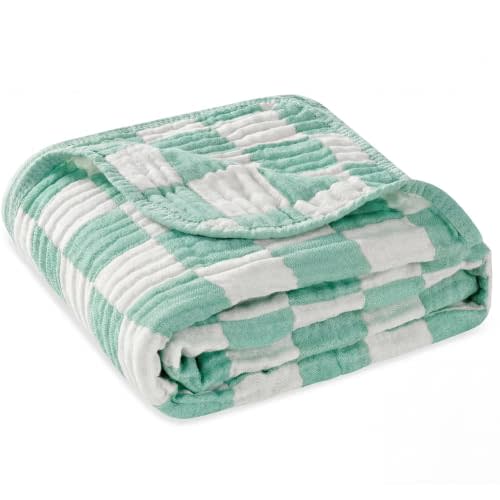 Ultra Soft Muslin Baby Blanket, A Versatile Swaddle and Bed Blanket for Babies, Toddlers, Boys, and Girls (1 Pack).