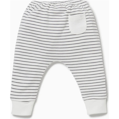 Cuffed Yoga Pants, Grey Stripe And White - MORI | Maisonette