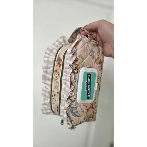 Pooh Bear Diaper and Wipe Pouch with Ruffles