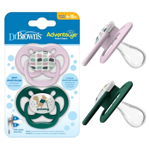 Dr. Brown's Advantage Pacifier, Scooter Squirrel, 6-18m, 2-Pack