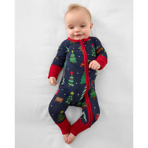 Navy Tree Traffic Zippy | Little Sleepies