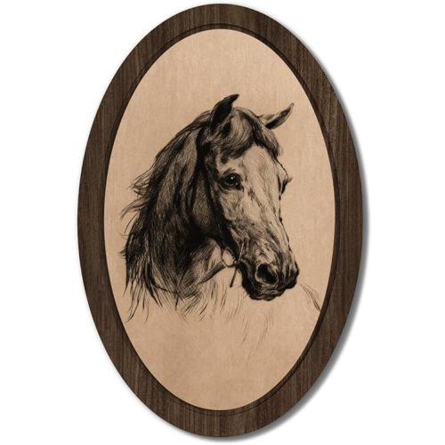 ShowDraven Vintage Horse Western Wall Art Decor, Vintage Western Brown Horse Wall Decor, Rustic Farmhouse Animal Paintings Prints for Living Room Bedroom Office Dorm 14.5x9 Inch