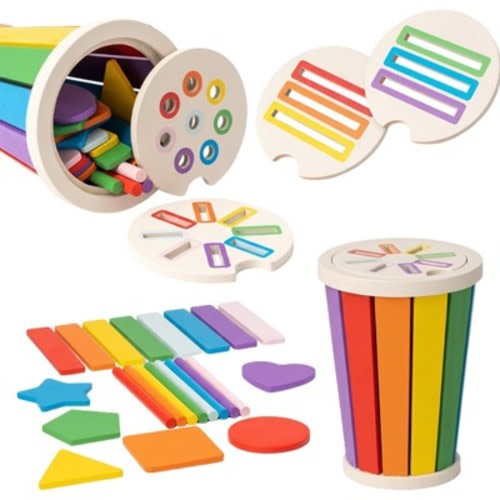 Etokfoks Montessori Wooden Color Sorting Toy 1 Set for Toddlers 1-3 Years Fine Motor Skills Sensory Educational Learning Game