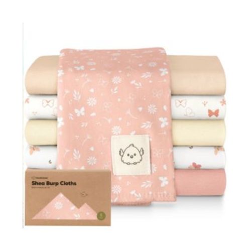 6pk Shea Baby Burp Cloths for Baby Boys and Girls, Burping Cloths for Babies, Newborn