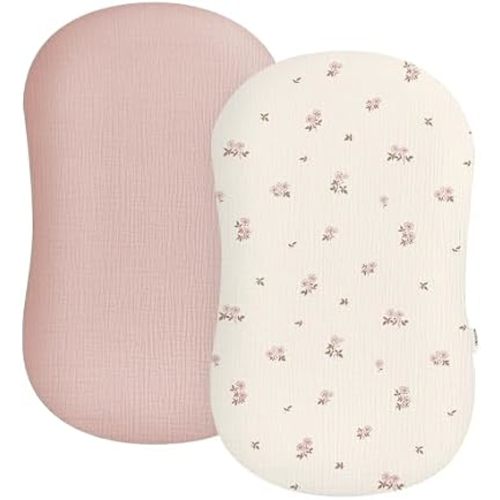 Baby Lounger Cover 2 Pack, Muslin Cotton Infant Lounger Cover, Covers Only