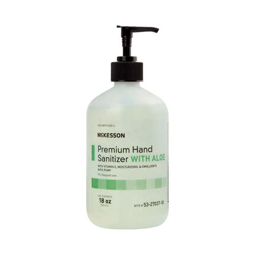 McKesson Premium Hand Sanitizer Gel, Spring Water Scent, Aloe, 70% Ethyl Alcohol, 18 oz