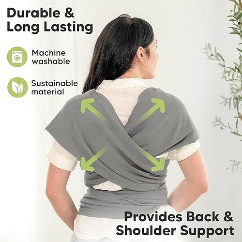 KeaBabies Baby Wrap Carrier - All in 1 Original Baby Carrier Newborn to Toddler Sling, Easy to Wear, Hands Free Bonding, Lightweight, Breathable Infant Wraps (Graphite)