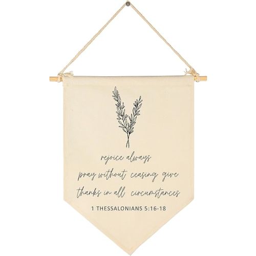 Rejoice Always Pray Banner-Christian Inspirational Wall Decor,Nursery Banner Flag Pennant for Baby Toddler Kids,Baby Room Changing Table Home Altar Decor-Birthday Baby,Shower Gift