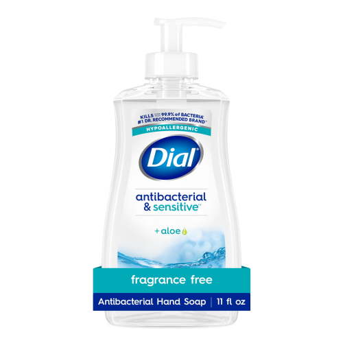 Dial Antibacterial & Hypoallergenic Foaming Hand Wash with Aloe, Fragrance Free, 11 fl oz