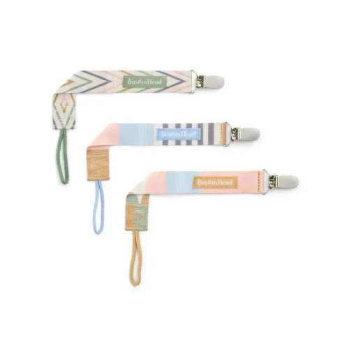 Booginhead - 3-Pack Pacifier Clips - Geometric Pinks