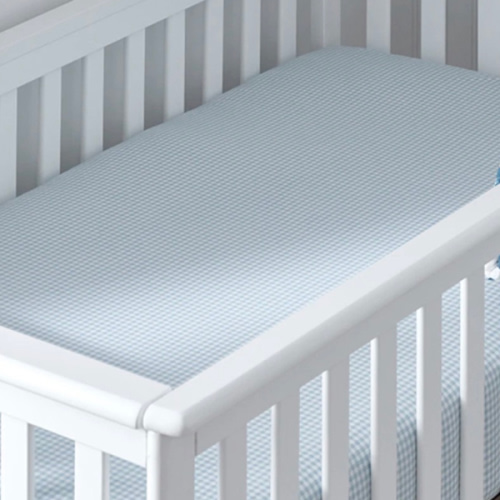Ditsy Gingham Classic Cool Organic Cotton Percale Fitted Crib Sheet