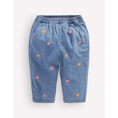 Embroidered Chambray Pants - Embroidered Chambray | Boden USA