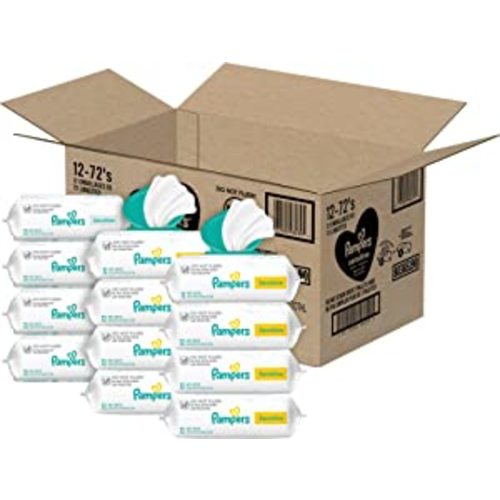 Amazon.com: Baby Wipes, Pampers Sensitive Water Based Baby Diaper Wipes, Hypoallergenic and Unscented, 8 Pop-Top Packs with 4 Refill Packs for Dispenser Tub, 864 Total Wipes (Packaging May Vary) : Health & Household
