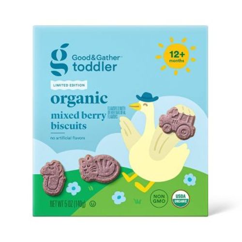 Organic Mixed Berry Biscuits - 5oz - Good & Gather™: Toddler Snacks, Vegan, Dairy-Free, Ready to Eat