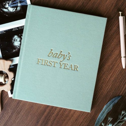 Baby First Year Book - Heirloom Keepsake Baby Memory Book to Record Important Milestones, Photos & More - Pregnancy Books (Sage Green,112 Pages)