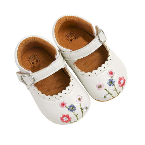 WAYUTE Toddler Girl Shoes Baby Sneakers Embroidered Soft Non Sole First Walking Shoes for Comfort Casual Outdoor
