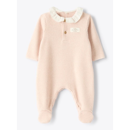 Viscose-blend romper with ruffles