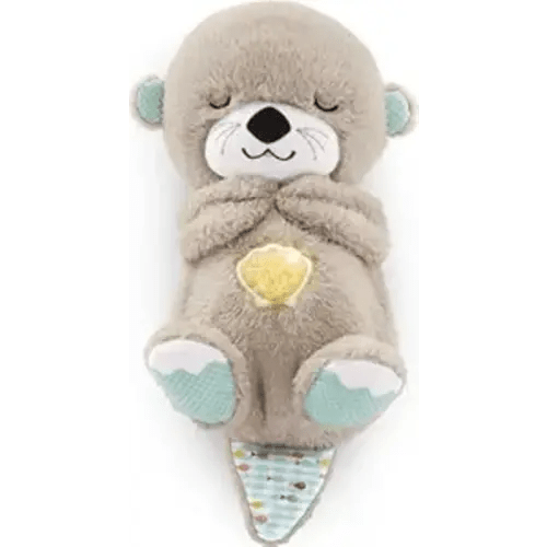 Fisher-Price Baby Toy Soothe 'n Snuggle Otter Portable Plush Sound Machine with Music Lights & Breathing Motion for Newborns 0+ Months