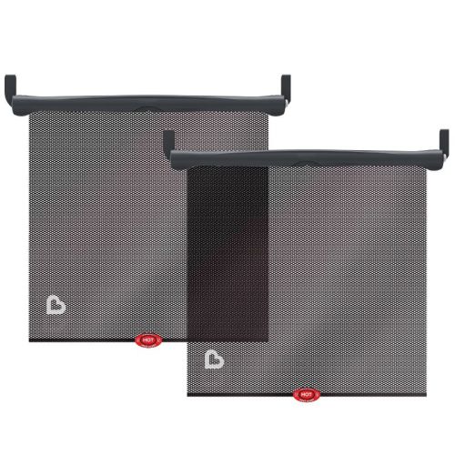 Munchkin Sun Safety Car Window Rollershade with Heat Alert - Black - 2pk