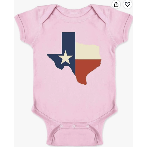 Pink Texas Flag Lone Star State Map Pride T-Shirt Baby Bodysuit
